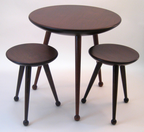 Sate-light stool and tables